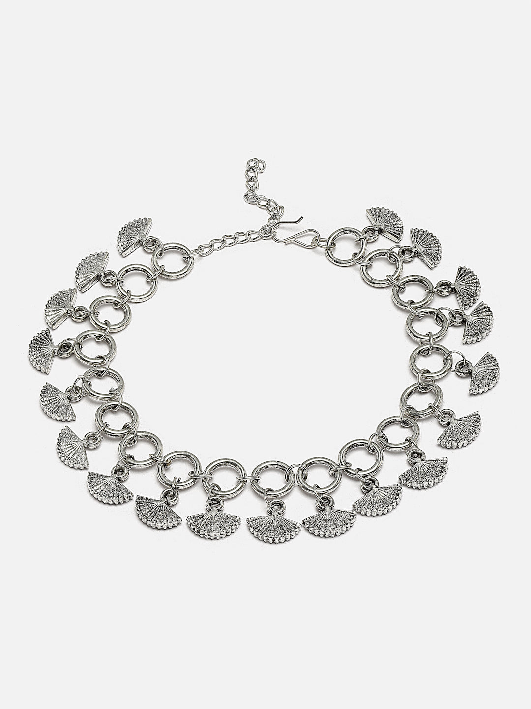 Set Of 2 Oxidized Silver-Plated Anklets