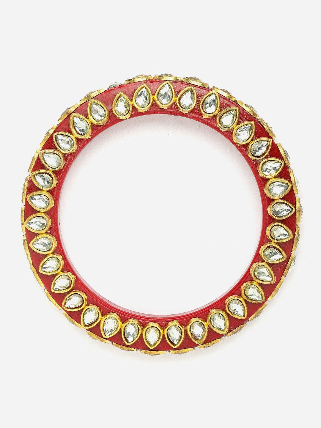 Set Of 16 Gold-Plated Stone Studded Bangles Chuda Set
