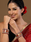 Set of 2 Gold-Plated Red CZ Stone-Studded Wedding Chuda Set