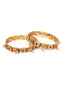 Set Of 2 Gold Plated AD Stone Studded & Beaded Bangles