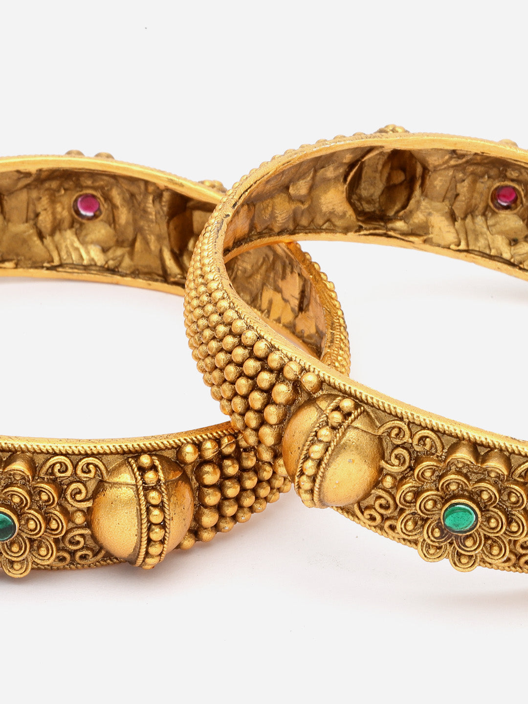Panash Set Of 2 24CT Gold Plated Handcrafted Antique Bangles