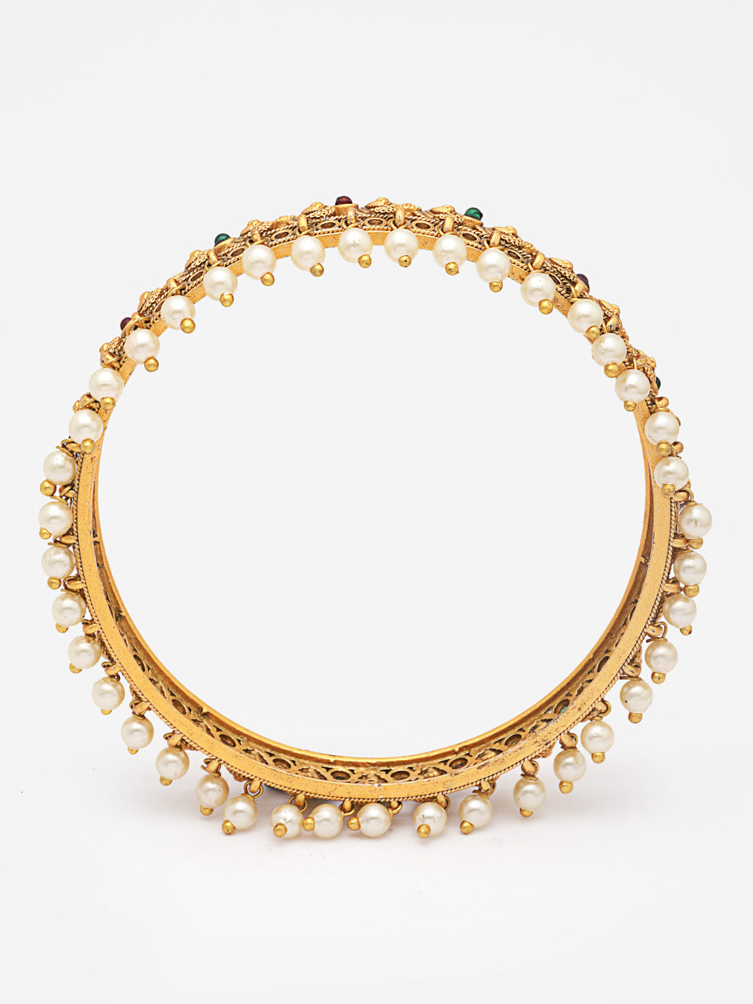 PANASH- Set Of 2 24 CT Gold-Plated Antique Bangles