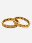 Set Of 2 24 CT Gold-Plated AD-Studded Antique Bangles