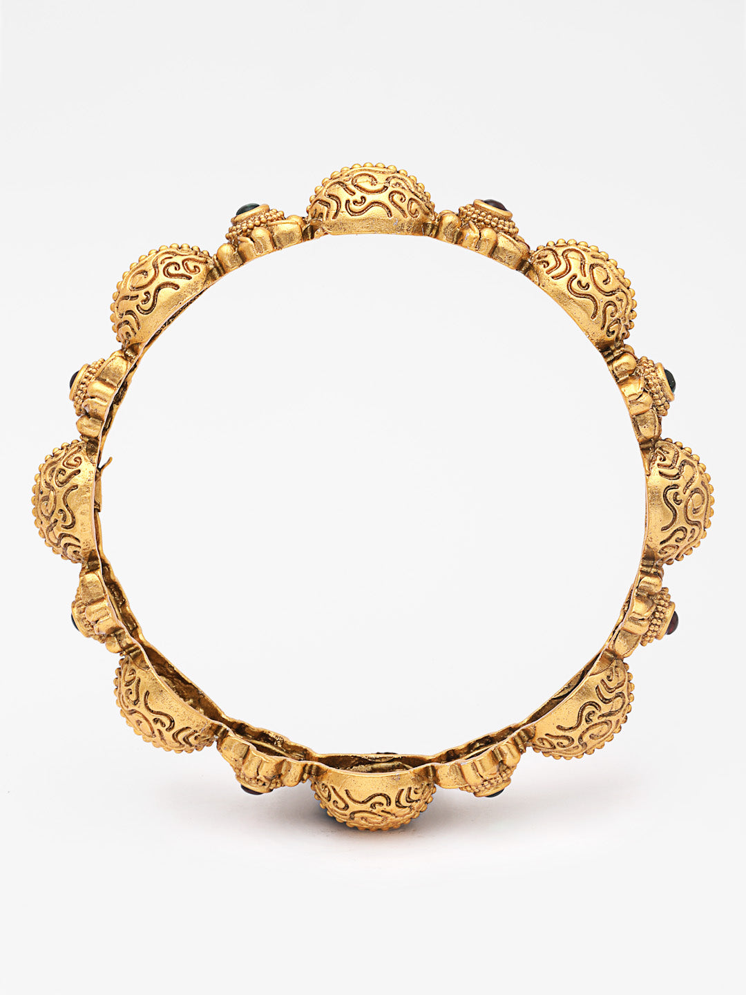 Set Of 2 24 CT Gold-Plated Handcrafted Antique Bangles