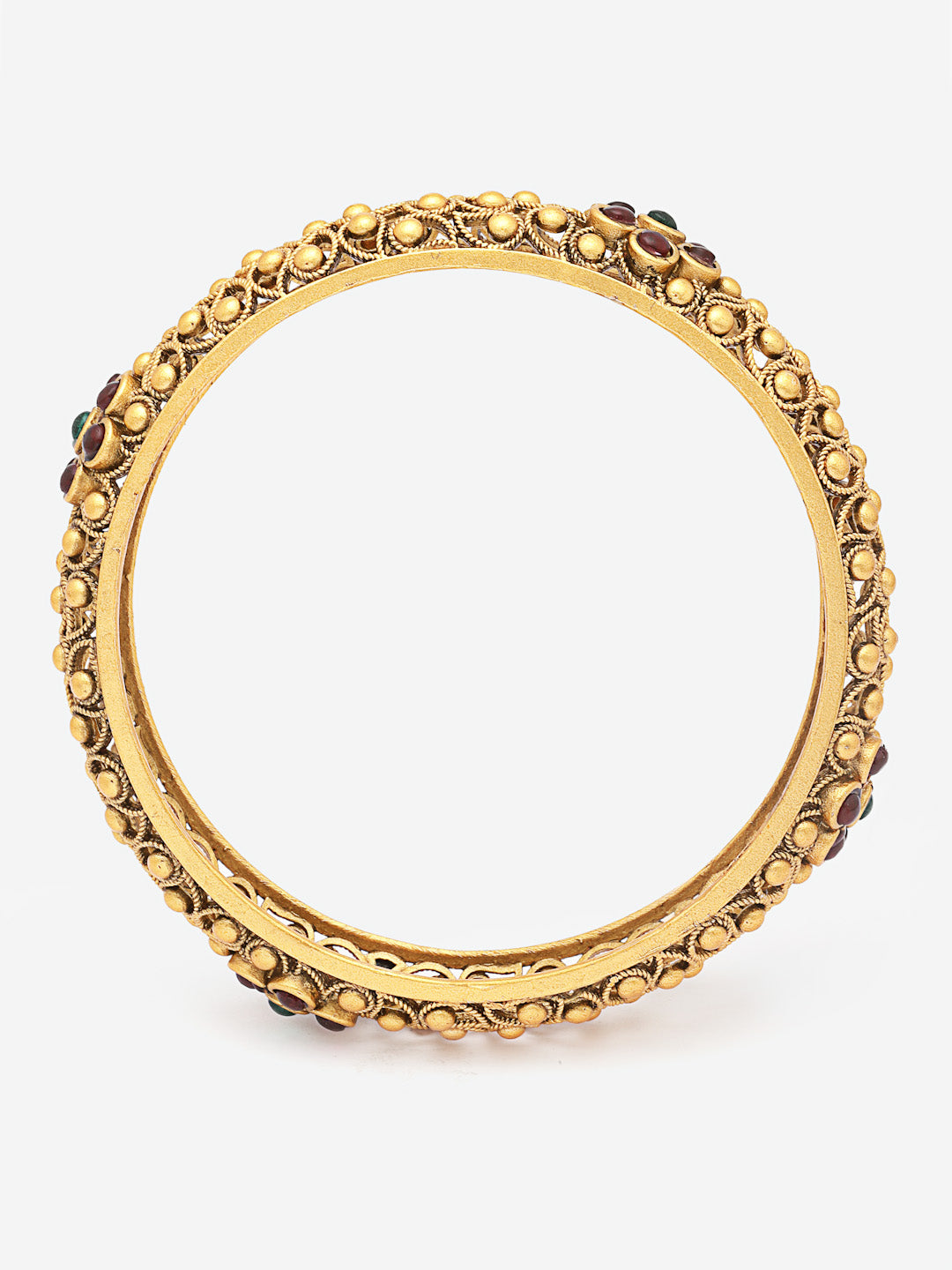 Set Of 2 24 CT Gold-Plated Antique Bangles