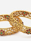 Set Of 2 24 CT Gold-Plated Antique Bangles