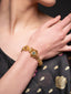 Gold-Plated Stones Studded Wraparound Bracelet