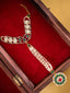 Gold-Plated Stones Studded & Beaded Hathphool Ring Bracelet
