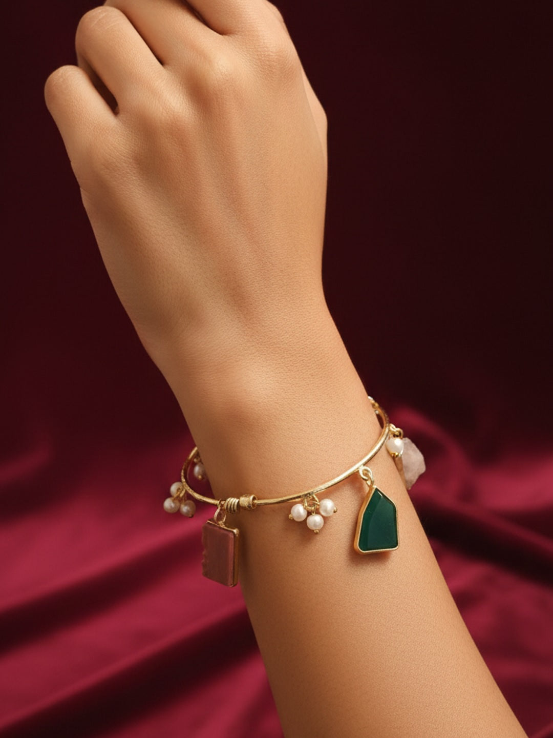 Women Brass Gold-Plated Charm Bracelet