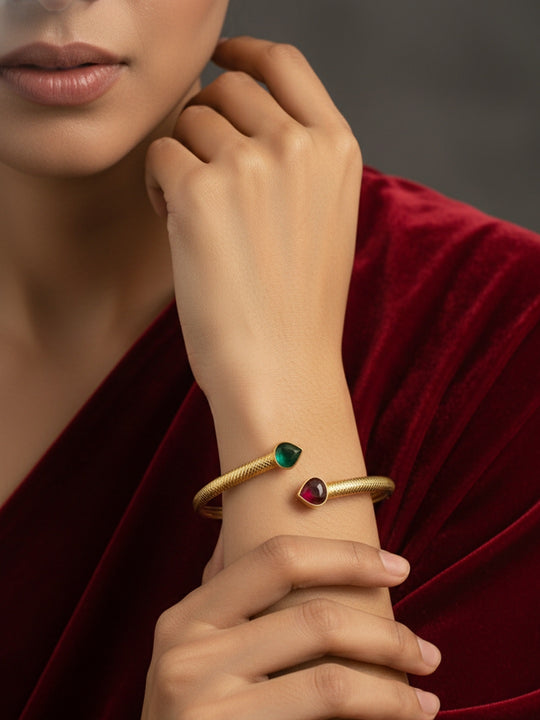 Women Brass Gold-Plated Kada Bracelet