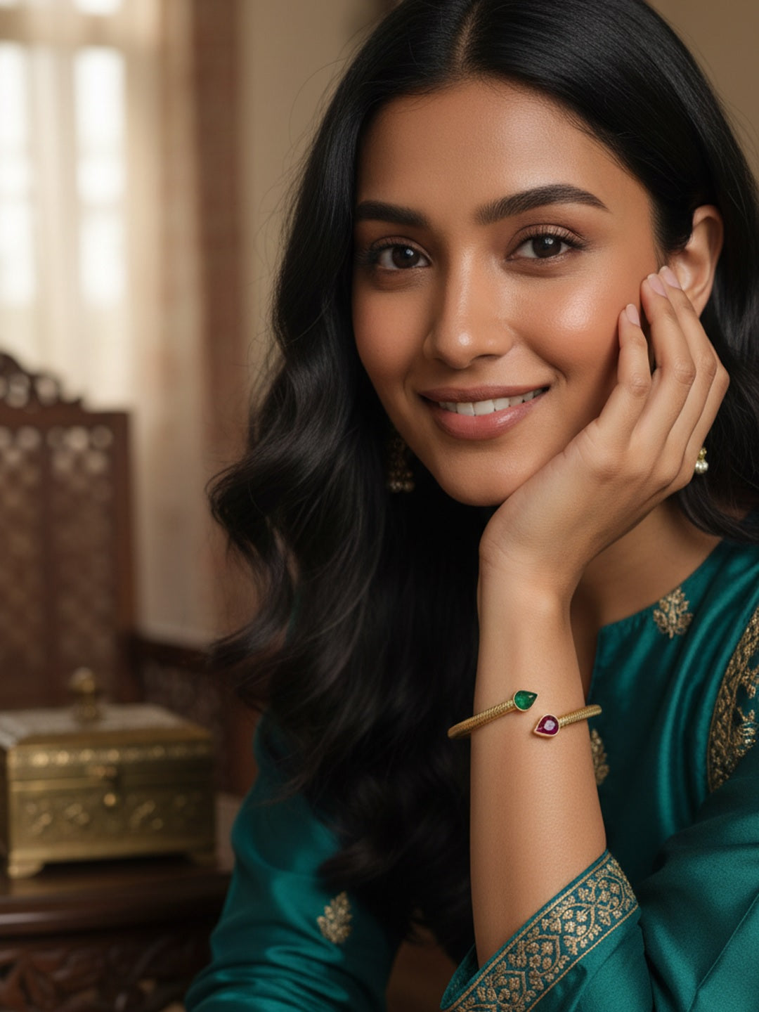 Women Brass Gold-Plated Kada Bracelet