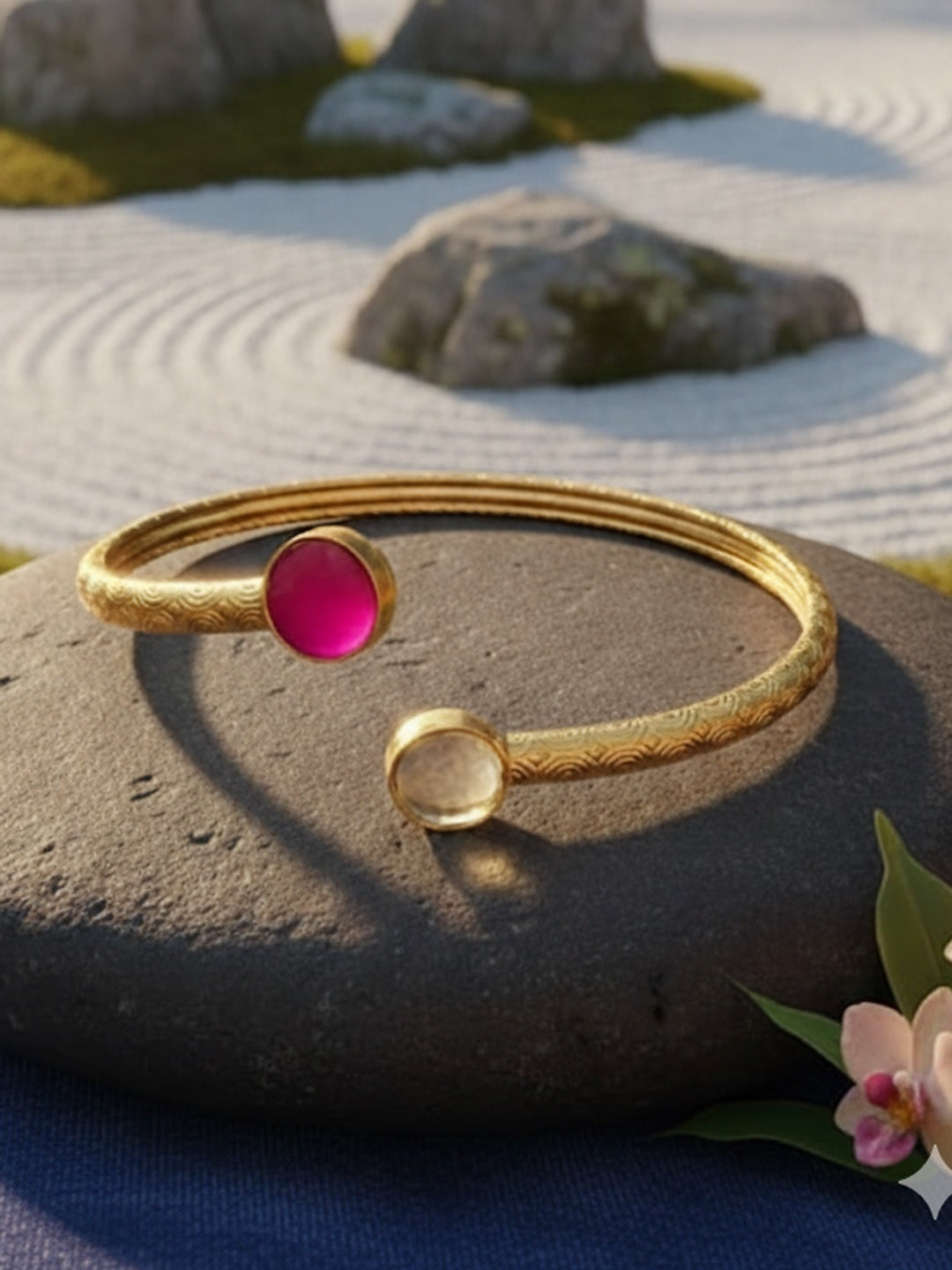 Women Brass Antique Gold-Plated Kada Bracelet