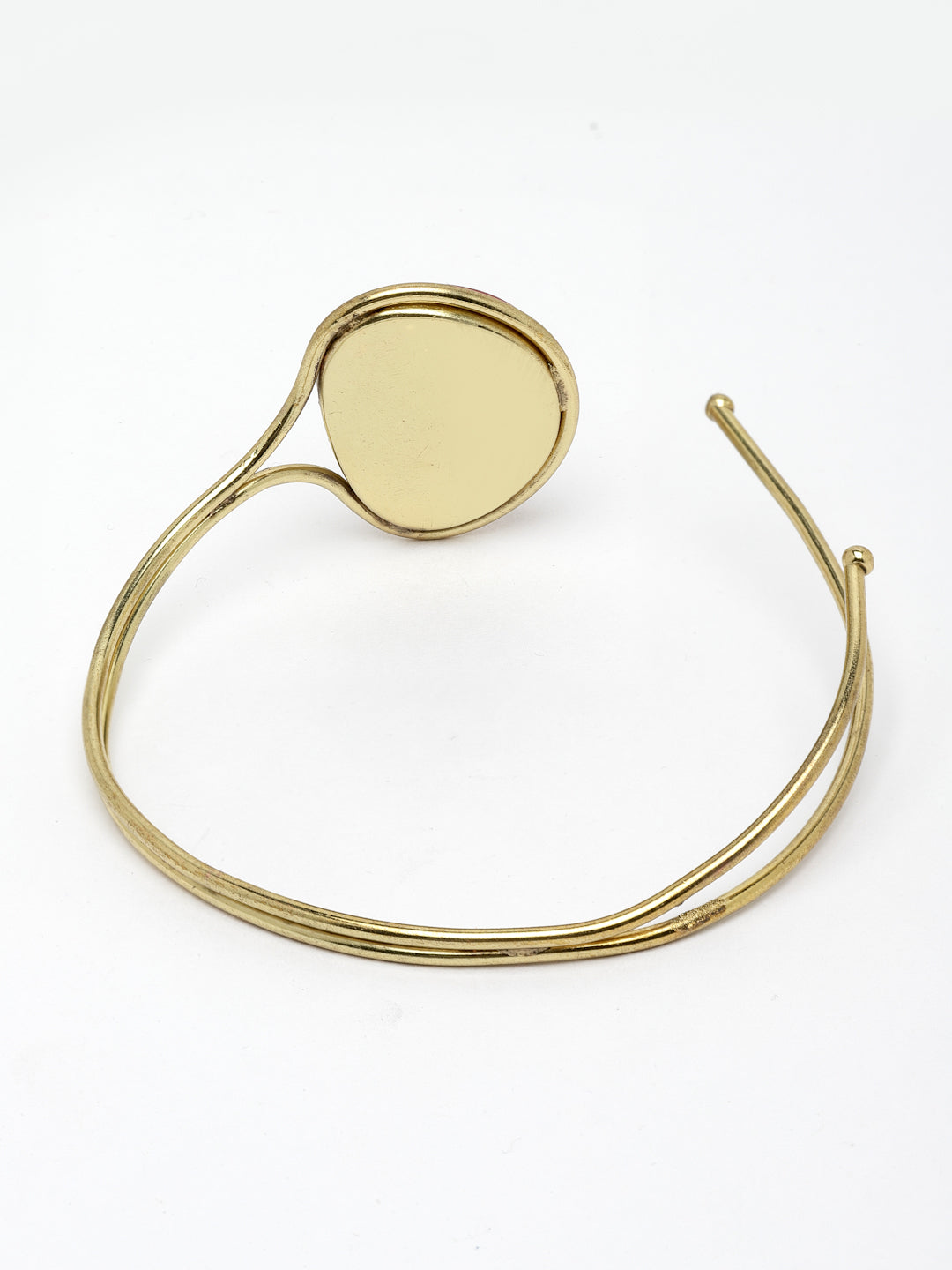 Gold-Plated Stone-Studded Handcrafted Bangle Style Bracelet