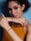 Women Set of 5 Gold-Plated & Red Charm Bracelets