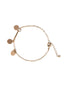 Women Set of 5 Gold-Plated & Red Charm Bracelets