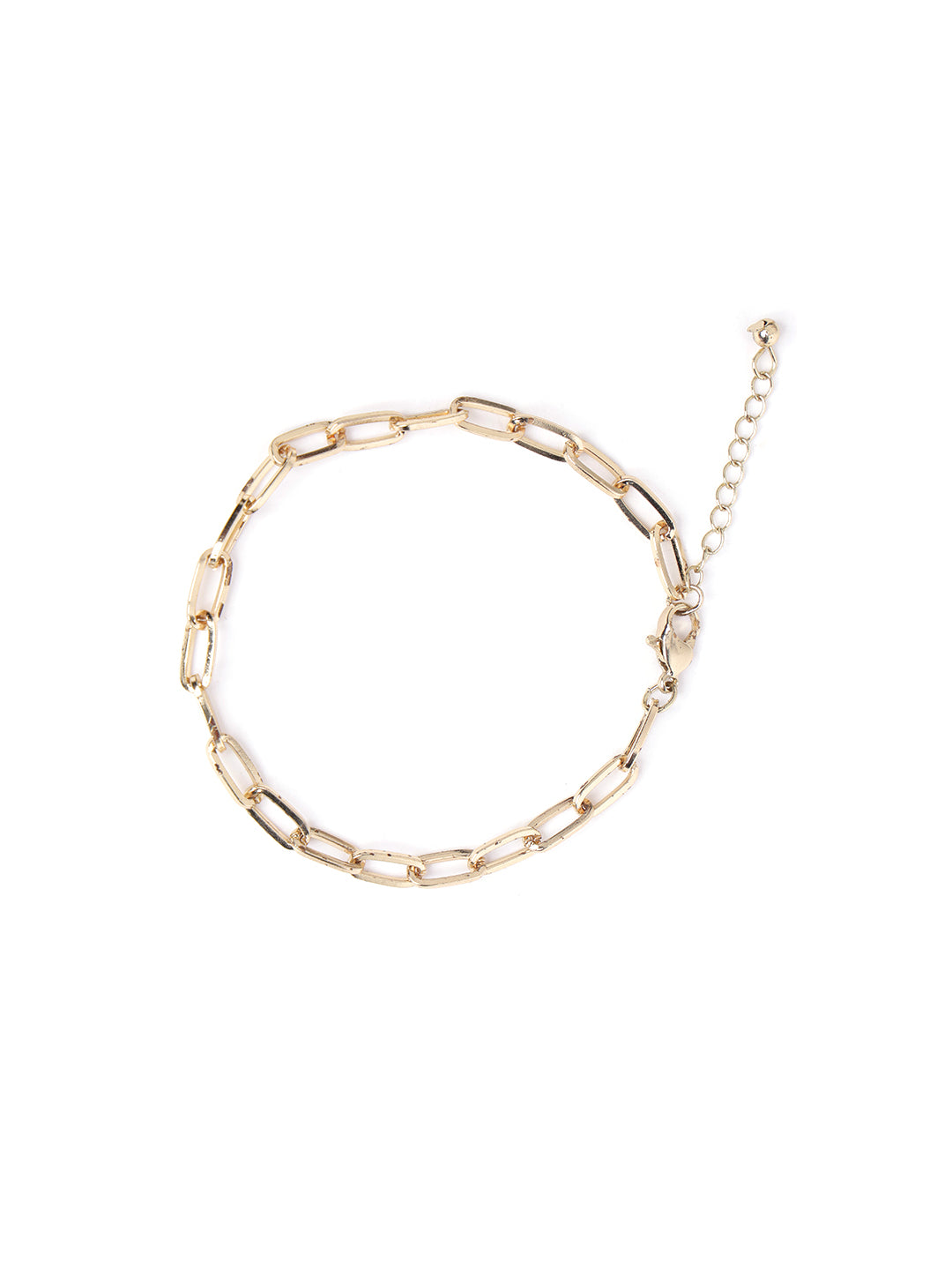 Women Set of 5 Gold-Plated & Red Charm Bracelets
