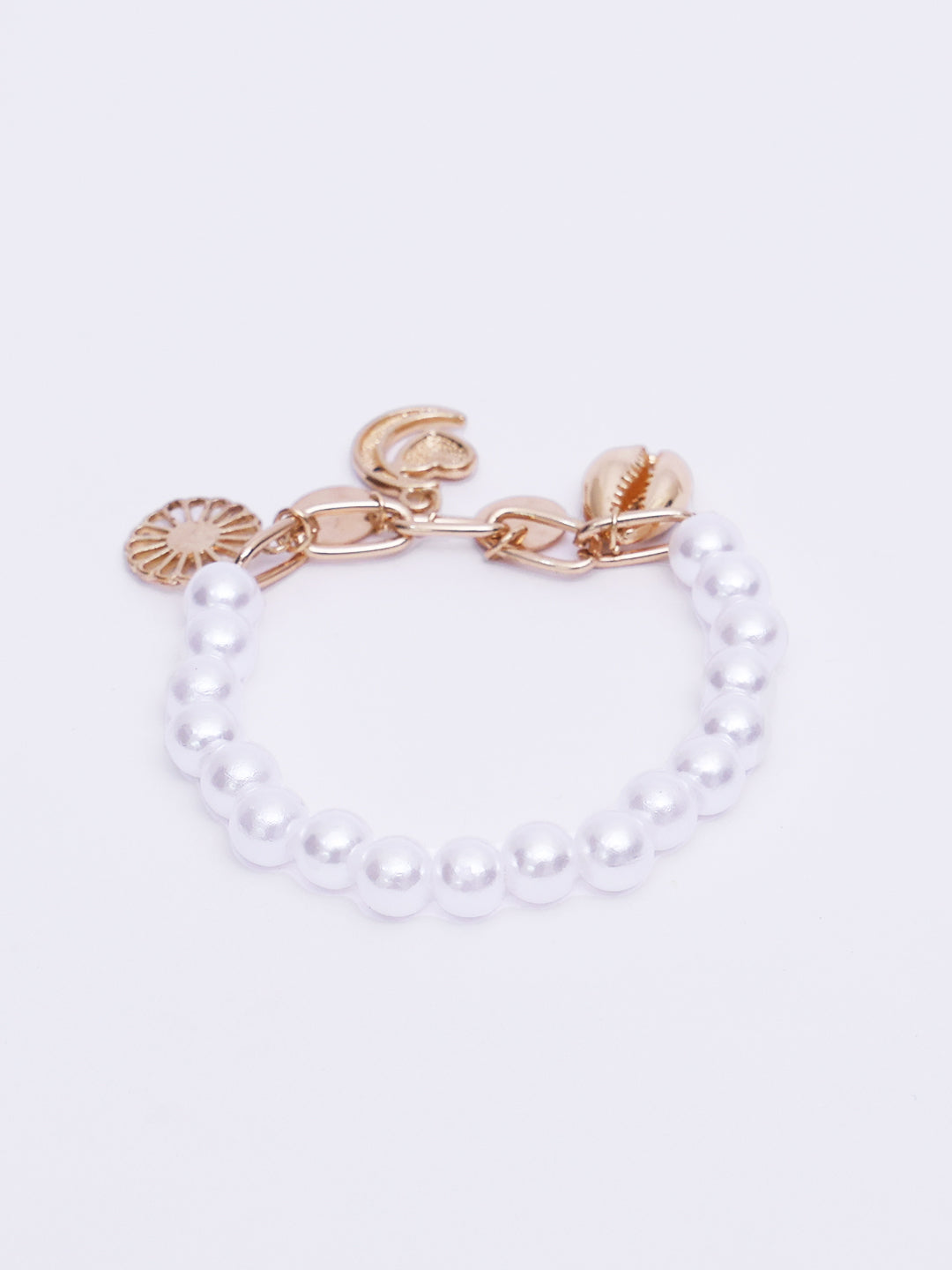 Women Gold-Plated Beaded Charm Bracelet