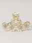 Gold Plated Stone & Pearls Studded Claw Clip