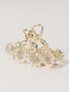 Gold Plated Stone & Pearls Studded Claw Clip