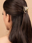 Gold-Plated CZ Stone Studded Floral Shaped Claw clip