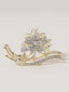 Gold-Plated CZ Stone Studded Floral Shaped Claw clip
