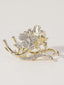 Gold-Plated CZ Stone Studded Floral Shaped Claw clip