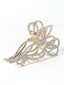 Gold-Plated Embellished Cubic Zirconia-Studded Claw Clip