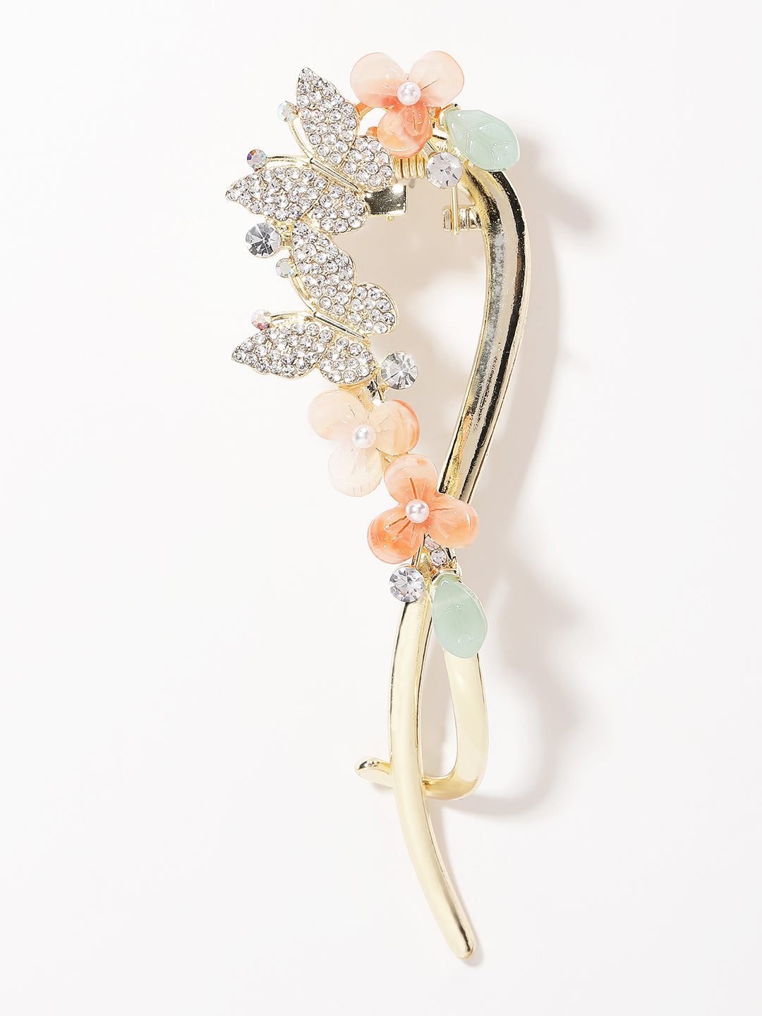 Gold-Plated CZ-Stone Studded Claw Clip