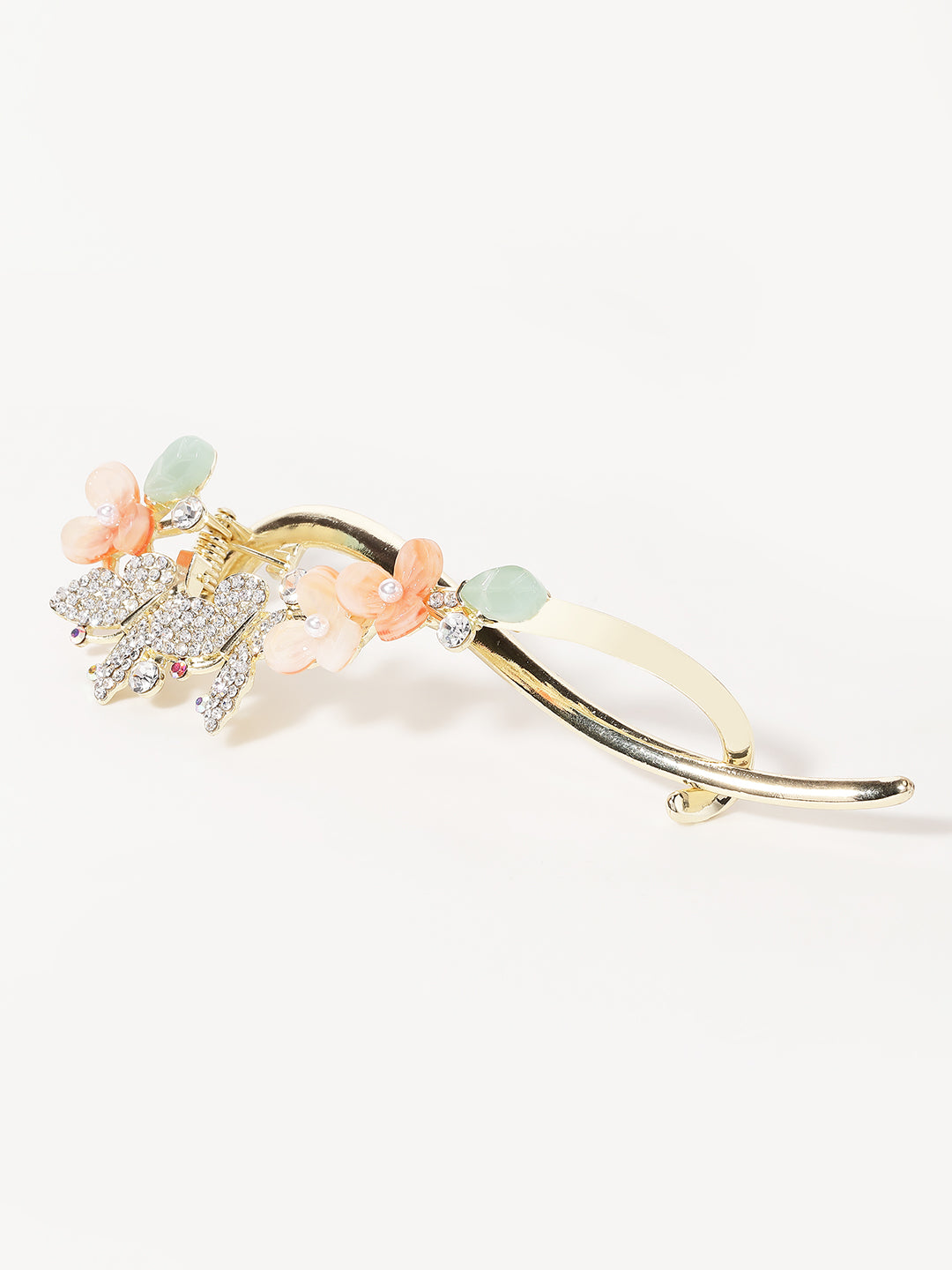 Gold-Plated CZ-Stone Studded Claw Clip