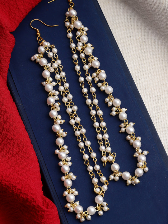 Gold-Plated Pearls Handcrafted Ear Chains