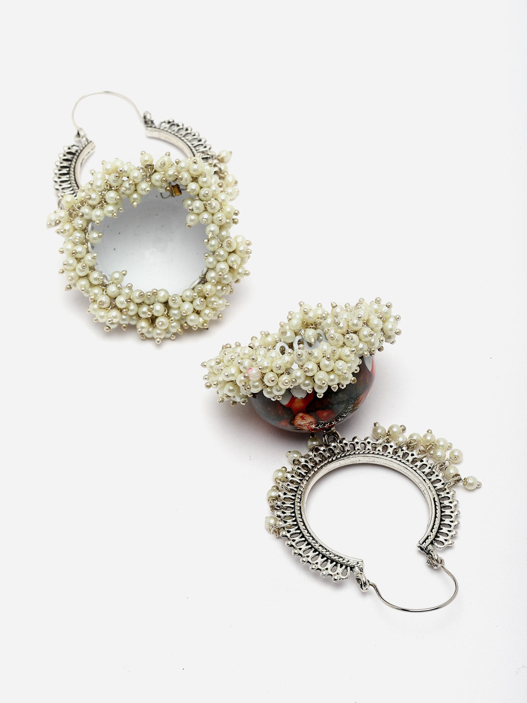 Silver-Plated Contemporary Jhumkas