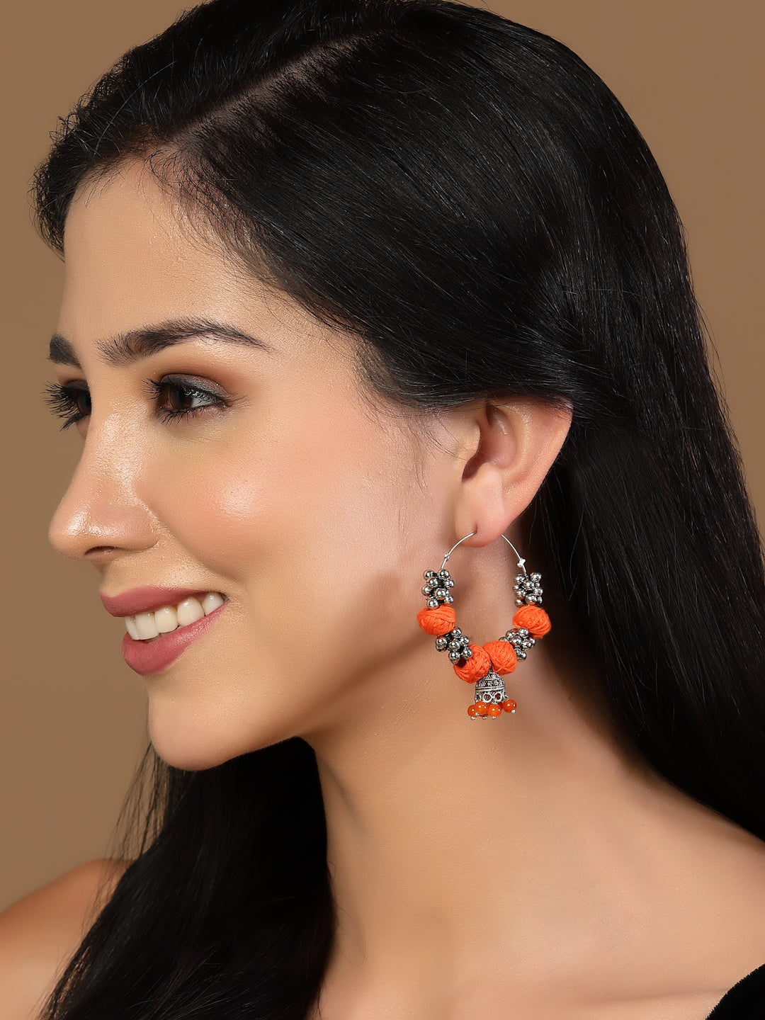 Silver-Plated Circular Hoop Earrings