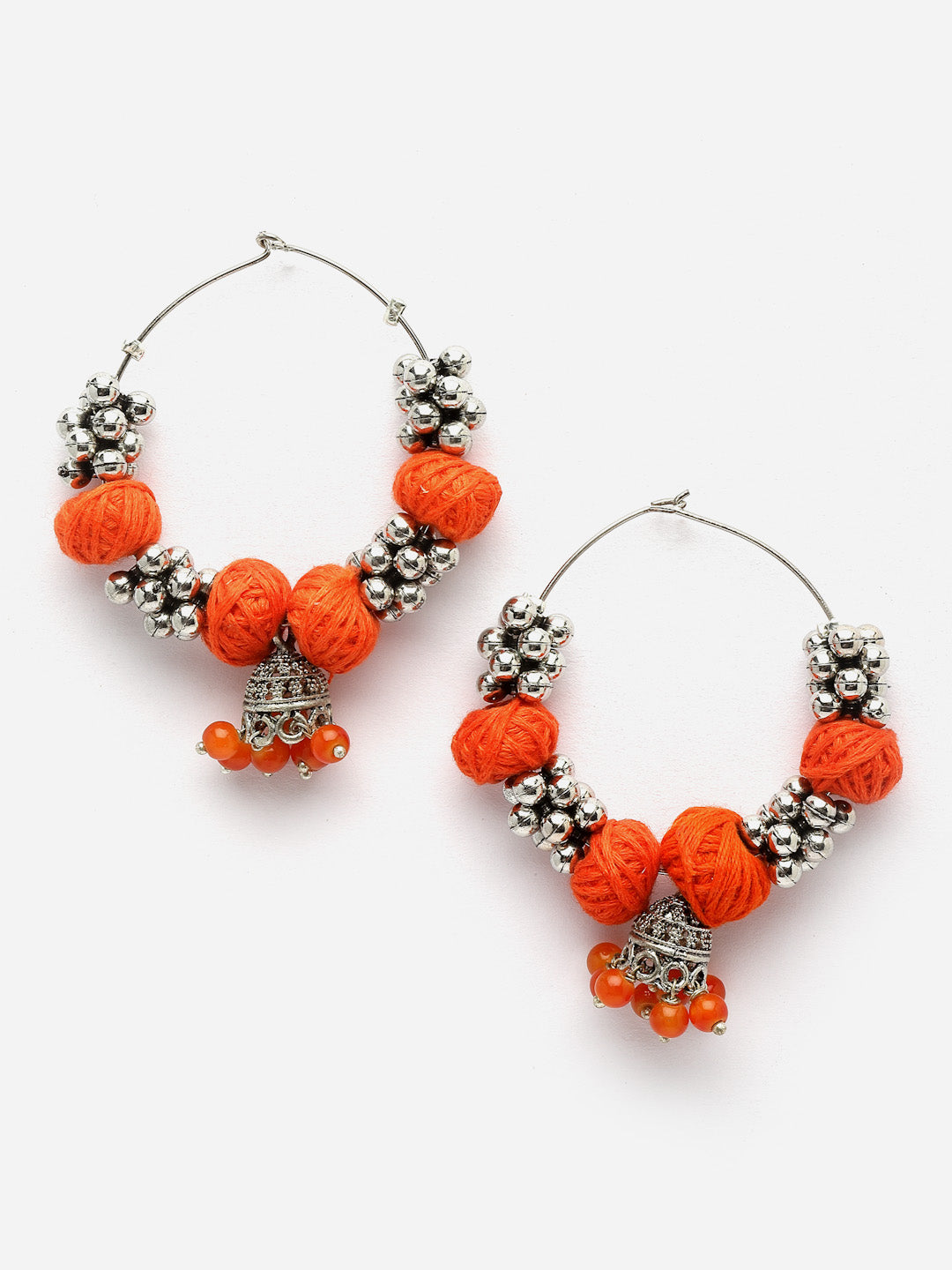 Silver-Plated Circular Hoop Earrings