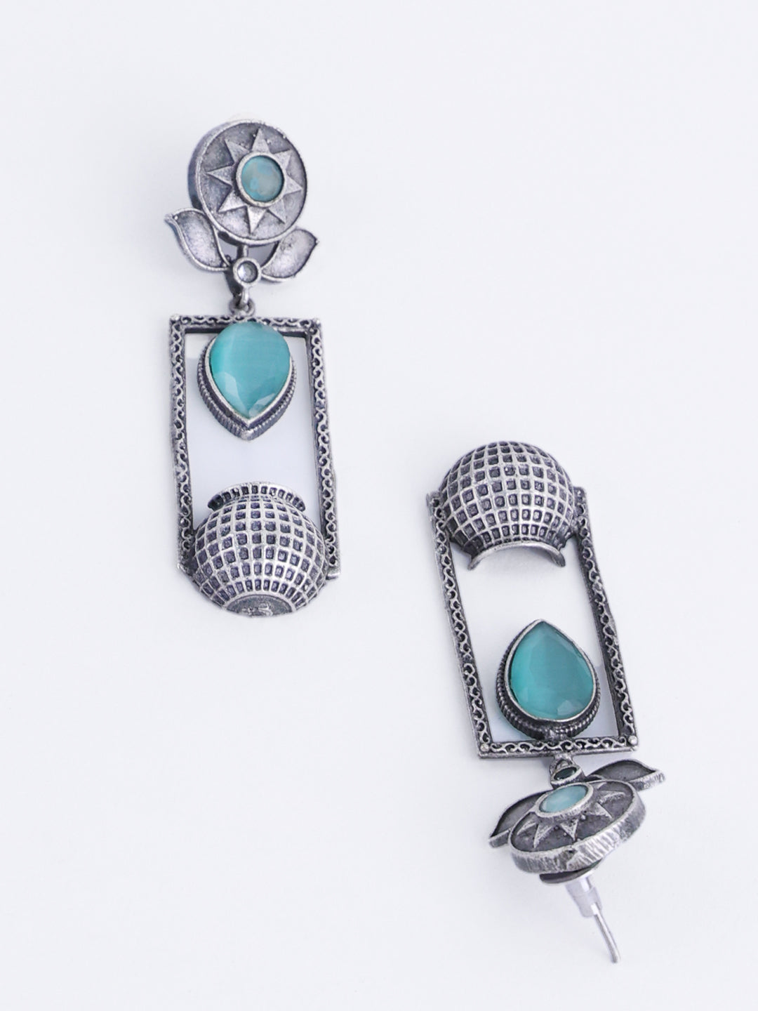 Silver-Plated Oxidised Classic Drop Earrings