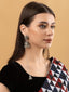 Silver-Plated Dome Shaped Oxidised Traditional Chain Jhumkas