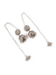 Silver-Plated Dome Shaped Oxidised Traditional Chain Jhumkas