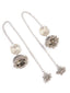 Silver-Plated Dome Shaped Oxidised Traditional Chain Jhumkas