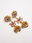 Gold-Plated Artificial Stones Studded And Beaded Contemporary Shaped Jhumkas