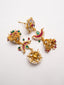 Gold-Plated Artificial Stones Studded And Beaded Contemporary Shaped Jhumkas