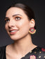 Gold-Plated Artificial Stones Studded And Beaded Circular Shaped Studs