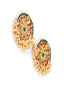 Gold-Plated Artificial Stones Studded And Beaded Circular Shaped Studs
