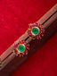 Gold-Plated Stones Studded And Beaded Circular Shaped Studs