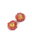 Gold-Plated Stones Studded And Beaded Circular Shaped Studs