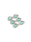 Silver -Plated Stones Studded Triangular Shaped Drop Earrings