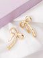 Gold-Plated Bow Shaped Drop Earrings