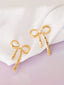 Gold-Plated Bow Shaped Drop Earrings