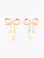 Gold-Plated Bow Shaped Drop Earrings