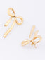 Gold-Plated Bow Shaped Drop Earrings