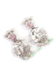 Silver-Plated Stones Studded And Beaded Contemporary Shaped Oxidized Drop Earrings