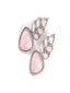Silver-Plated Artifical Stones Studded Geometric Shaped Oxidised Drop Earrings